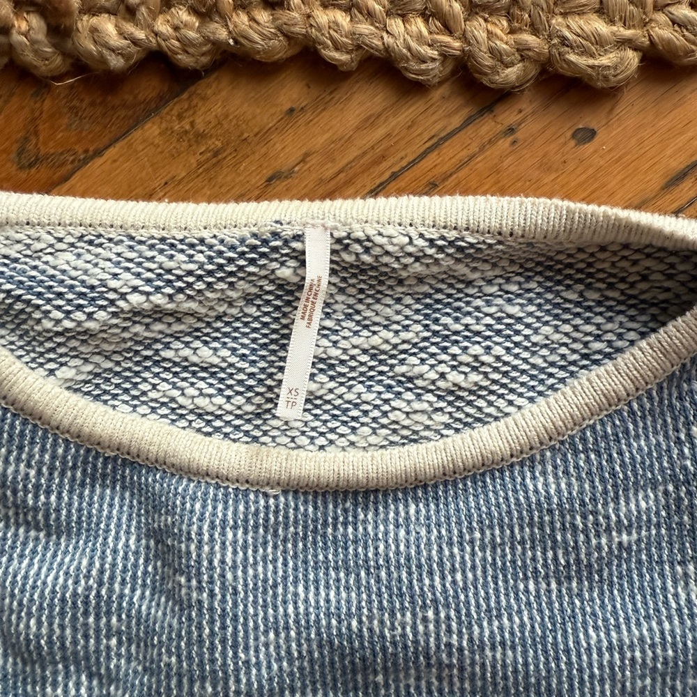 Free People Fabulous Patchwork Pullover Blue size… - image 5
